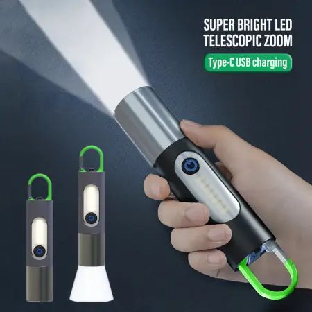 Multifunctional LED Flashlight XST-836 Work Light USB Rechargeable Camping Fishing Lantern Waterproof Zoom Torch KeyChain Lamp | মাল্টিফাংশনাল এলইডি ফ্ল্যাশলাইট লাইট ইউএসবি রিচার্জেবল ক্যাম্পিং ফিশিং ল্যান্টন ওয়াটারপ্রুফ টর্চ কীচেইন