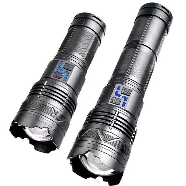 New Outdoor Power High Power 4 Battery Super Bright Spotlight Long Range Zoomable Emergency Led Flashlight | আউটডোর পাওয়ার ব্যাটারি ইমার্জেন্সি এলইডি ফ্ল্যাশলাইট