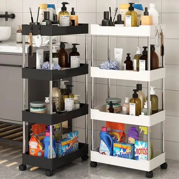 Wide Type High Capacity Multi Purpose Cart rack floor bathroom toilet gap living room kitchen layered rack storage trolley | র্যাক ফ্লোর বাথরুম টয়লেট গ্যাপ রুম কিচেন রান্নাঘর স্টোরেজ