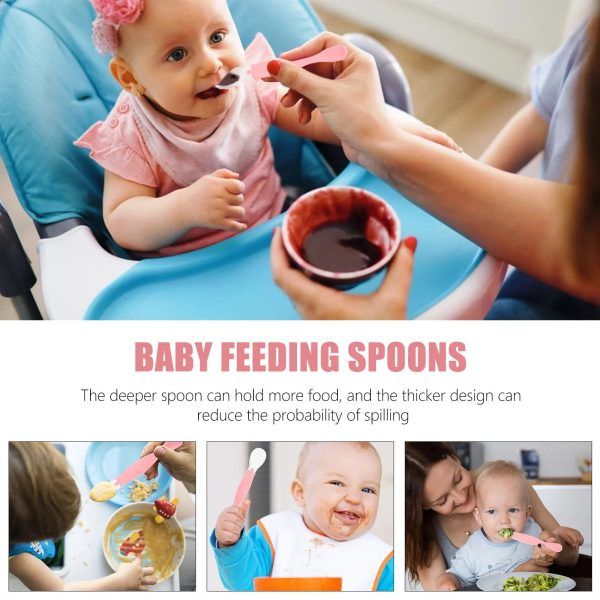 2Pcs Cute Baby Spoons Set Essential Silicone Feeding Spoons Compact Design for Kids | বেবি শিশু চামচ সিলিকন কিডস পিস সেট