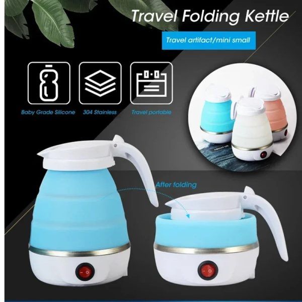 600ML Foldable Electric Travel Kettle Portable Water Boiler For Home Hotel Camping Use Fast Heating Mini Tea Maker Pot | ফোল্ডেবল ইলেকট্রিক ট্রাভেল কেটলি পোর্টেবল ওয়াটার পানি হোম ক্যাম্পিং ফাস্ট মিনি টি