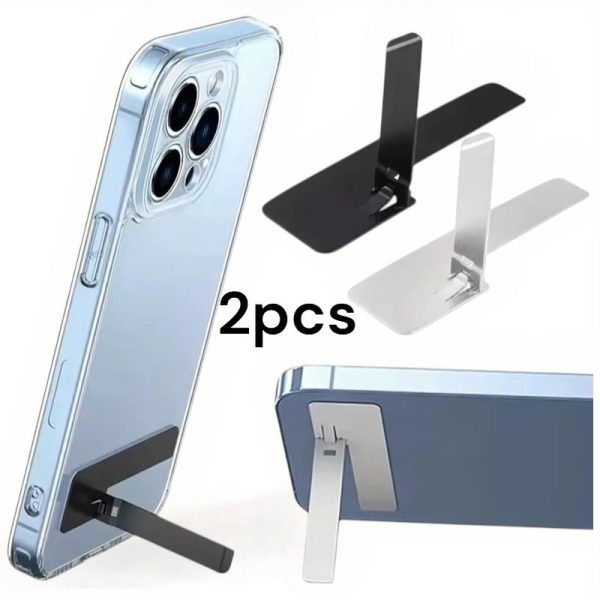 2 Pcs Ultra Thin Metal Foldable Phone Kickstand – Metal Mobile Holder Kickstand, Adjustable Angle for All Smartphones (Universal Compatibility) | আলট্রা মেটাল ফোল্ডেবল ফোন মোবাইল হোল্ডার ইউনিভার্সাল পিস