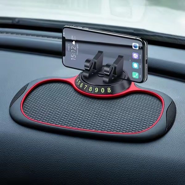 Multi-Functional Car Anti-Slip Dashboard Mat with Rotatable Phone Holder & Temporary Parking Number – Universal Non-Slip Silicone Car Dash Pad | মাল্টিফাংশনাল ম্যাট মাদুর রোটেটেবল ফোন মোবাইল হোল্ডার ইউনিভার্সাল সিলিকন