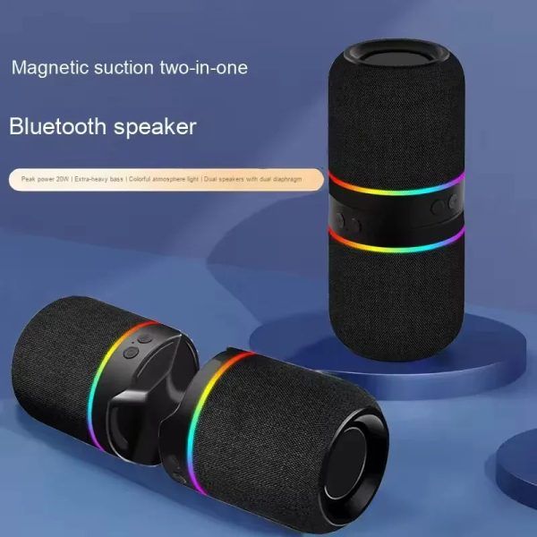 2-in-1 Magnetic Speaker Wireless Bluetooth Speaker Dazzling Split Subwoofer Wireless Bluetooth Audio RGB Outdoor Wireless | ম্যাগনেটিক স্পিকার ওয়্যারলেস ব্লুটুথ আউটডোর
