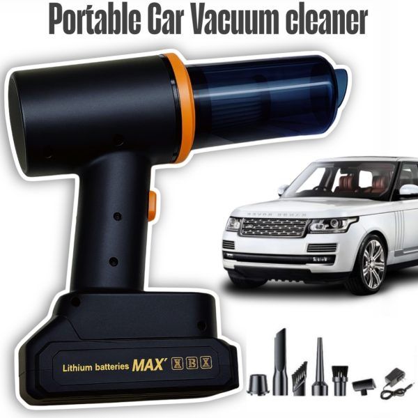 Rechargeable Portable Car Vacuum Cleaner – High Power Handheld with Multiple Nozzles & Lithium Battery | রিচার্জেবল পোর্টেবল ভ্যাকুয়াম ক্লিনার পাওয়ার ব্যাটারি