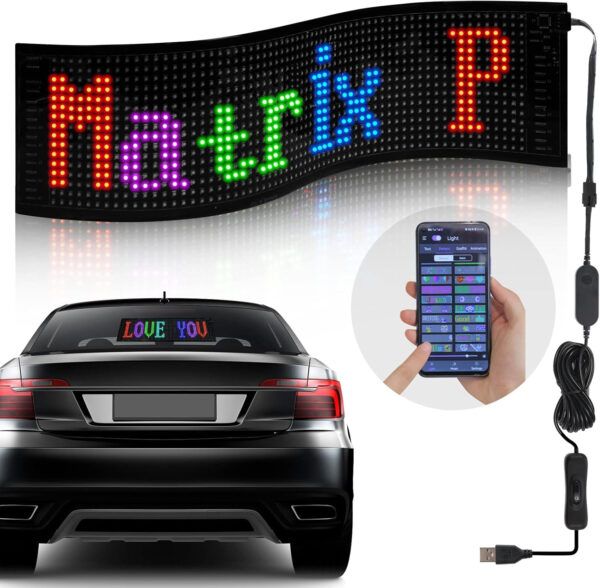 Flexible USB LED Car Sign App-controlled Car Light Sign customizable | ইউএসবি এলইডি লাইট