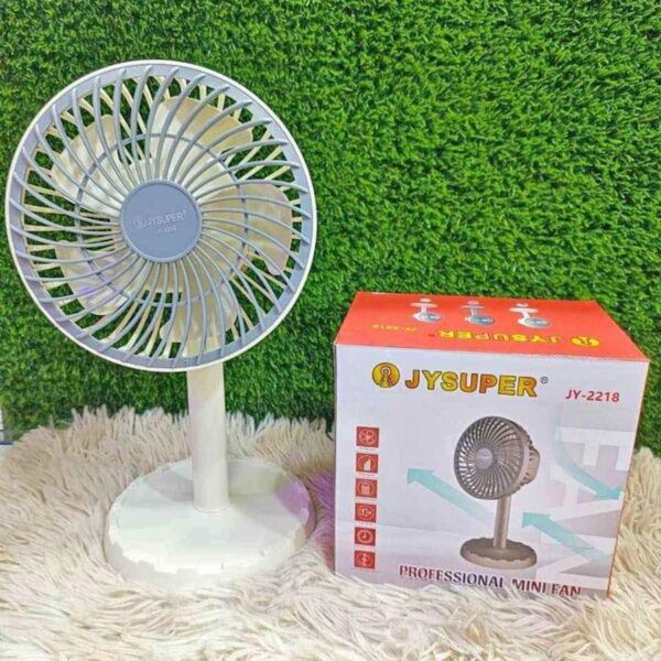 Rechargeable Professional Mini Desk Fan ( JY-2218 ) | রিচার্জেবল প্রফেশনাল মিনি ডেস্ক ফ্যান