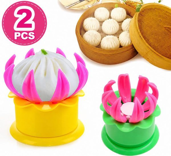 2 Pcs Multi-Functional Dumpling & Bao Bun Maker – Manual Mould with Dough Cutter for Momo, Dumpling, Steamed Bun, Pie & Pastry Making (2 Pcs) | মাল্টিফাংশনাল মেকার ম্যানুয়াল কাটার পিস