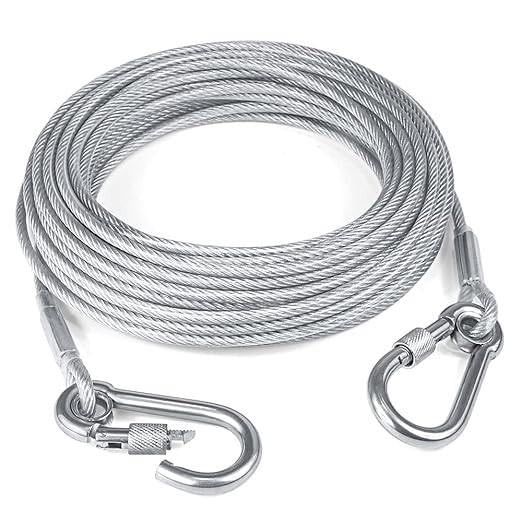 Heavy Duty Stainless Steel Clothesline Rope with Safety Hooks – Rust-Resistant Portable Clothes Drying Wire for Home, Bathroom, Balcony, Travel, Camping & Outdoor Use | স্টেইনলেস স্টিল সেফটি হুক পোর্টেবল কাপড় ড্রাইং ওয়্যার হোম বাথরুম বারান্দা
