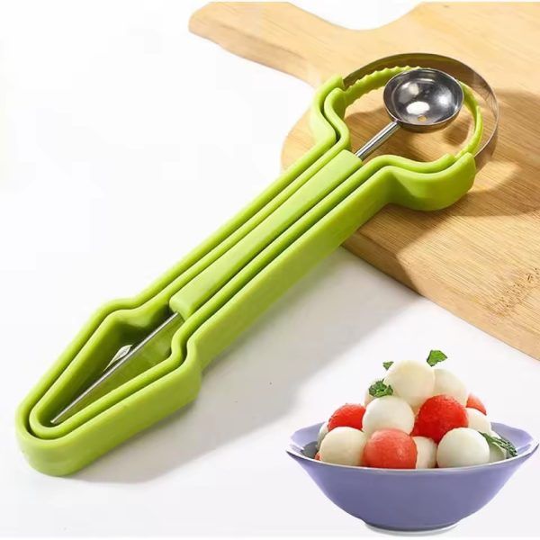 4 In 1 Fruit Baller, Melon Scooper, Fruit Meat Extractor, Carving Knife, Fruit Tool | ফ্রুট ফল মিট মাংস ছুরি টুল
