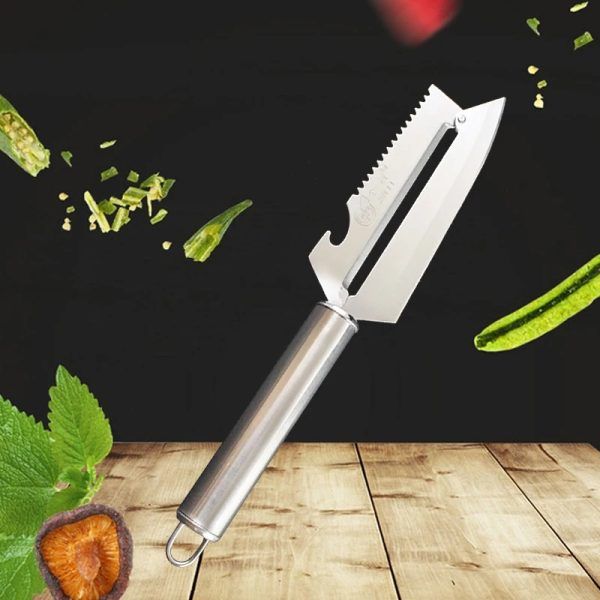 Multi-Function Stainless Steel Kitchen Knife – Fruit, Vegetable & Fish Cutting Knife with Scale Peeler | মাল্টিফাংশনাল স্টেইনলেস স্টিল কিচেন রান্নাঘর ছুরি ফ্রুট ফল ভেজিটেবল সবজি ফিশ মাছ