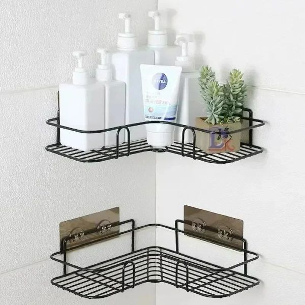 1 Pcs Stainless Steel Bathroom Corner Shelf – Wall Mounted Rustproof Storage Rack for Shower & Kitchen | স্টেইনলেস স্টিল বাথরুম কর্নার শেলফ ওয়াল মাউন্টেড স্টোরেজ র্যাক শাওয়ার কিচেন রান্নাঘর