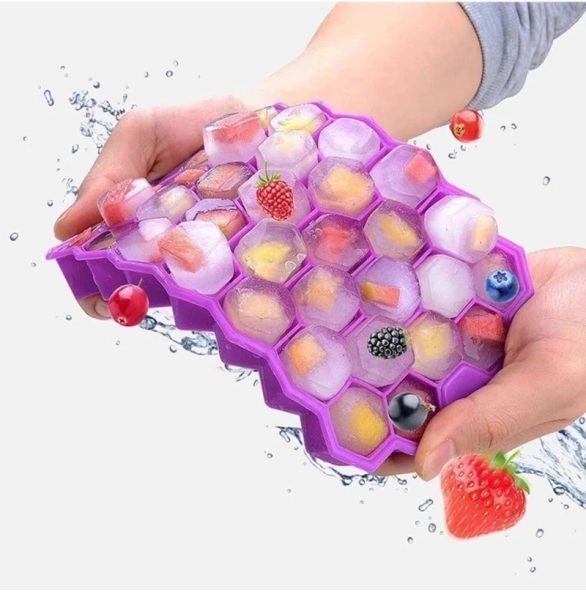 Honeycomb 37 Grid Ice Cube Tray with Lid – Non-Toxic Durable DIY Ice Mold Maker for Bar, Pub & Home Use | আইস কিউব ট্রে ডিউরেবল মোল্ড মেকার হোম