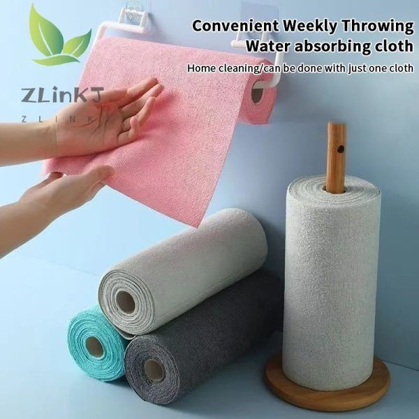 Cleaning Cloth Roll Durable Reusable Dish Towel For Kitchen Greaseproof And Quick Drying Microfiber Hand-tear Rags | ক্লিনিং কাপড় ডিউরেবল ডিশ তোয়ালে কিচেন রান্নাঘর কুইক ড্রাইং