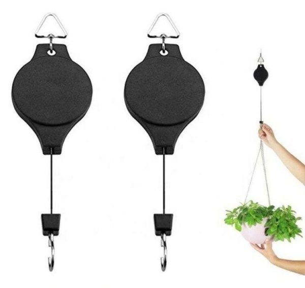 2 Pcs Retractable Adjustable Plant Pulley Hook – Heavy Duty Hanging Flower Basket & Plant Hanger System for Indoor & Outdoor Garden Use (2 Pcs) | রিট্র্যাক্টেবল প্লান্ট গাছ হুক হ্যাঙ্গিং ফ্লাওয়ার ফুল ঝুড়ি হ্যাঙ্গার ইনডোর আউটডোর গার্ডেন