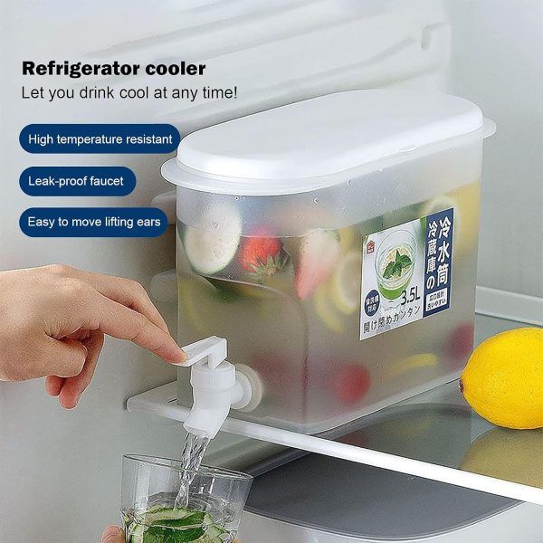 3L Refrigerator Water Jug with Faucet – Plastic Juice & Cold Drink Dispenser | ওয়াটার পানি ফসেট প্লাস্টিক জুস ডিসপেনসার