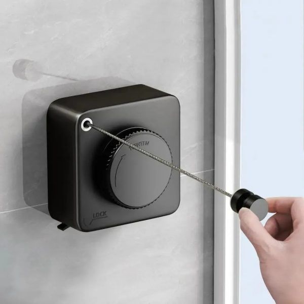 Retractable Stainless Steel Clothes Drying Rope – 4.2M Adjustable Wall Mounted Laundry Line | রিট্র্যাক্টেবল স্টেইনলেস স্টিল কাপড় ড্রাইং ওয়াল মাউন্টেড লন্ড্রি