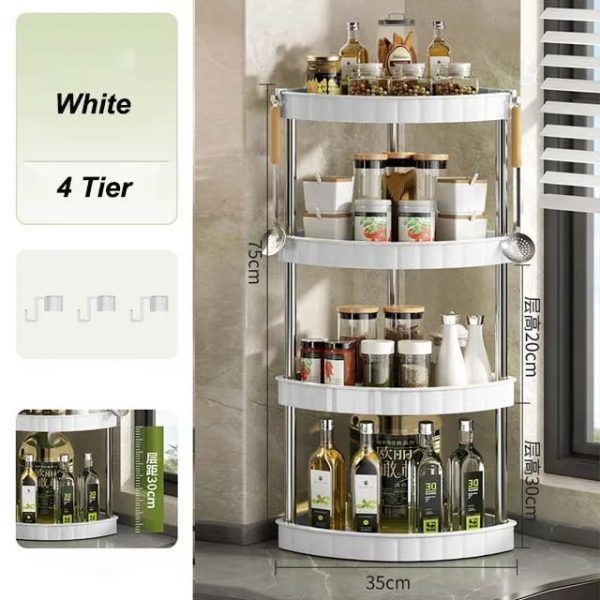 4 Layer Corner Trolly Rack Multifunctional Corner Storage Rack for Every Home | কর্নার র্যাক মাল্টিফাংশনাল স্টোরেজ হোম