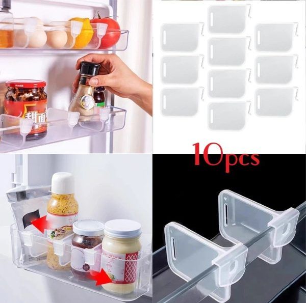 12pcs Adjustable Fridge Dividers Multi-functional Refrigerator Side Door Separator Storage Partition for Organizing Freezer Compartments | মাল্টিফাংশনাল ডোর দরজা স্টোরেজ ফ্রিজার পিস