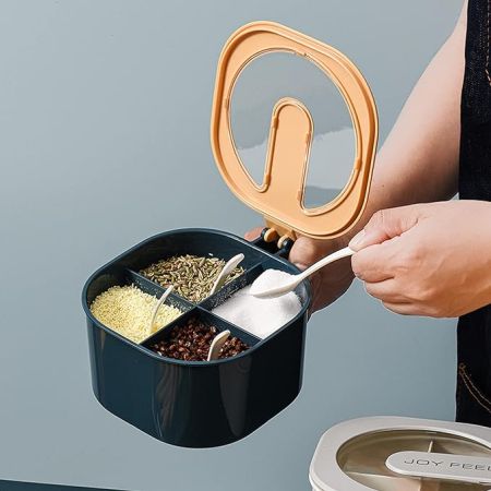 Multi-Function Four Grid Spice Box | মাল্টিফাংশনাল বক্স বাক্স