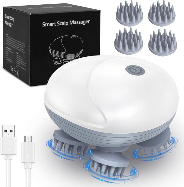 Portable Cordless Head Scratcher Stress Relax Hair Growth Electric Head Massager with 4 Claws for Deep Massage | পোর্টেবল হেয়ার চুল গ্রোথ ইলেকট্রিক ম্যাসাজার ম্যাসাজ