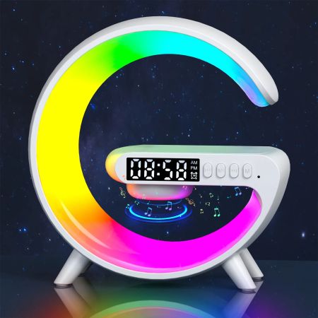 5IN1 Smart wireless Charger Table Lamp Bluetooth Speaker | স্মার্ট ওয়্যারলেস চার্জার টেবিল ল্যাম্প ব্লুটুথ স্পিকার