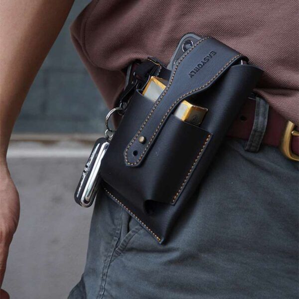 Retro Men’s Belt Waist Bag( Black Color) | বেল্ট ওয়েস্ট ব্যাগ