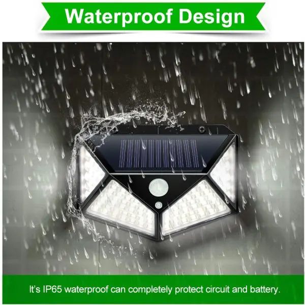 100 LED Solar Motion Sensor Wall Light – 4-Sided Wide Angle Outdoor Security Light, IP65 Waterproof, Auto On/Off for Garden, Gate, Patio &amp; Garage | এলইডি সোলার মোশন সেন্সর ওয়াল লাইট আউটডোর সিকিউরিটি ওয়াটারপ্রুফ গার্ডেন Specification 7