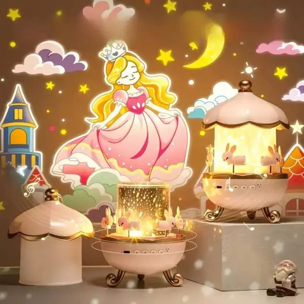 Bunny Carousel Night Light Projector – Rotating LED Star Projection Lamp for Kids Room &amp; Magical Nursery Decor Rotatable Rabbit Night Lamp Bangla koro | নাইট রাত লাইট প্রজেক্টর রোটেটিং এলইডি স্টার তারা ল্যাম্প কিডস শিশু রুম Specification 1