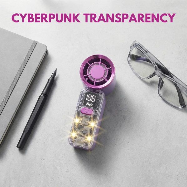 Handheld Turbo Fan with LED Display – 5 Speed USB-C Rechargeable Portable Mini Pocket Fan (Cyberpunk Design) | ফ্যান এলইডি ডিসপ্লে স্পিড রিচার্জেবল পোর্টেবল মিনি Specification 1