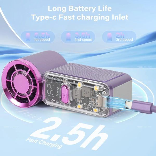 Handheld Turbo Fan with LED Display – 5 Speed USB-C Rechargeable Portable Mini Pocket Fan (Cyberpunk Design) | ফ্যান এলইডি ডিসপ্লে স্পিড রিচার্জেবল পোর্টেবল মিনি Specification 2