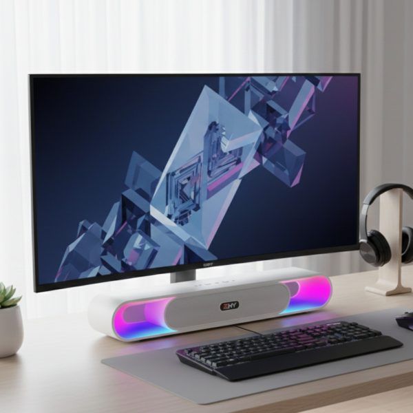 ZHY-R66 Bluetooth Soundbar 14W – 2.0 Channel Speaker with LED Lights &amp; Multi-Connectivity for TV, PC &amp; Mobile | ব্লুটুথ স্পিকার এলইডি লাইট মোবাইল পিস Specification 1