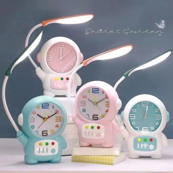 Cartoon Desk Lamp with Alarm Clock Desk Lamp Light Children Kids Reading Study Bedroom Living Room | ডেস্ক ল্যাম্প ক্লক ঘড়ি লাইট চিলড্রেন শিশু কিডস রিডিং স্টাডি বেডরুম রুম Specification 1