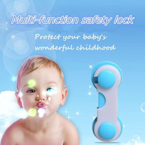 2Pcs Baby Safety Lock Anti-pinch Toddler Cabinet Door Lock Drawer Straps Multi Scene Baby Security Lock Kids Plastic Door Locks Guard (2Pcs) | বেবি শিশু সেফটি লক তালা ক্যাবিনেট ডোর দরজা ড্রয়ার স্ট্র্যাপ সিকিউরিটি কিডস Specification 1
