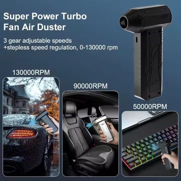 Mini Jet Fan, Brushless Violent Fan, Cordless Powerful Blowing Fan Compact and Lightweight – Black | মিনি ফ্যান Specification 1