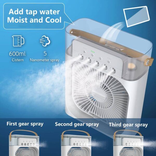 Portable USB Air Cooler Fan with Dream Light and Humidifier | পোর্টেবল ইউএসবি এয়ার কুলার ফ্যান লাইট হিউমিডিফায়ার Specification 4