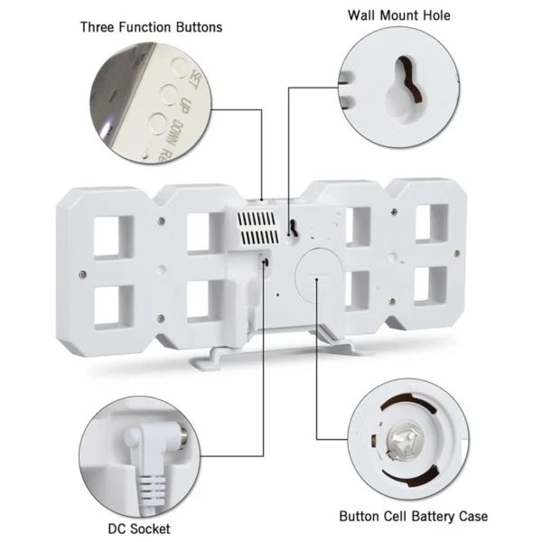 3D Digital Wall Clock LED Table Clock | ডিজিটাল ওয়াল ক্লক ঘড়ি এলইডি টেবিল Specification 1