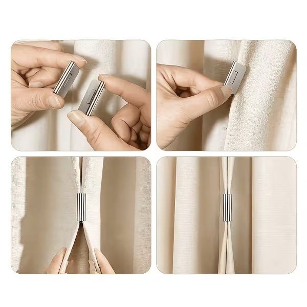 10pcs (5 Pairs) Magnetic Blackout Curtain Clips – No-Drill &amp; No-Piercing Curtain Holders with Strong Magnetic Closure, Detachable &amp; Damage-Free Fasteners for Bedroom, Living Room, Office &amp; Shower | ম্যাগনেটিক কার্টেন পর্দা ক্লিপ স্ট্রং বেডরুম রুম Specification 3