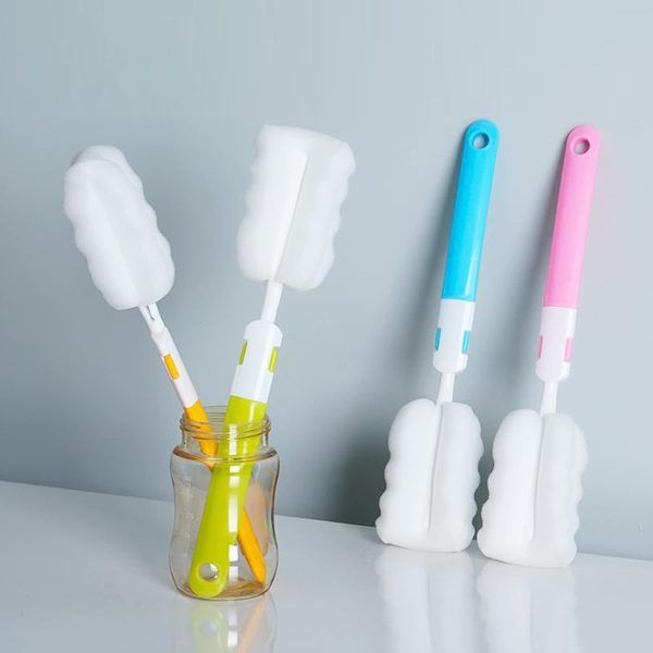 3 Pcs Long Handle Multi-Functional Sponge Bottle Cleaning Brush Set – Replaceable Soft Sponge Heads for Baby Bottles, Water Bottles, Thermos, Mugs, Glassware &amp; Kitchen Cleaning (3 Pcs) | মাল্টিফাংশনাল স্পঞ্জ বোতল ক্লিনিং ব্রাশ বেবি শিশু ওয়াটার পানি Specification 1
