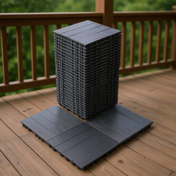 6 Pcs Heavy Duty Interlocking Plastic Deck Floor Tiles 12×12 Inch – Waterproof, Anti-Slip, UV &amp; Weather Resistant Modular Flooring for Balcony, Garden, Patio, Porch, Rooftop, Backyard &amp; Indoor Outdoor Use (6Pcs) | প্লাস্টিক ফ্লোর ওয়াটারপ্রুফ Specification 1