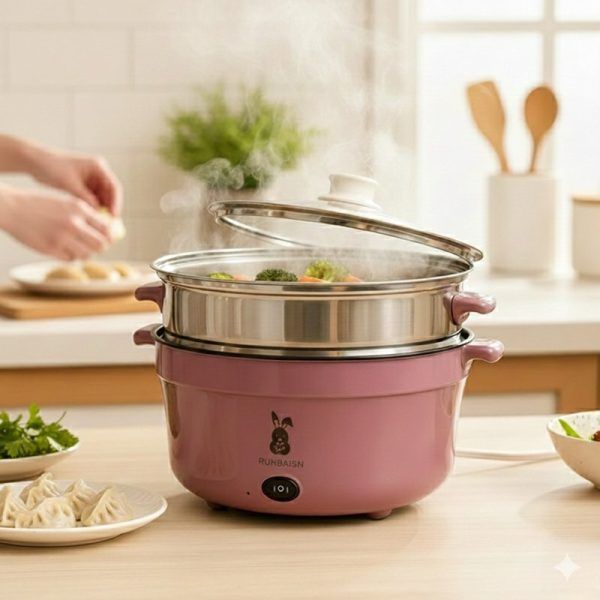RUNBAISN 5.5L Big Multi Cooker – Electric Non-Stick Rice Cooker &amp; Multi-Function Cooking Pot for 1–5 People | কুকার ইলেকট্রিক রাইস চাল মাল্টিফাংশনাল কুকিং পট Specification 1