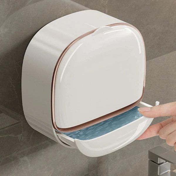 Soap Box Wall Mounted ABS Soap Box with Lid Waterproof Soap Dish Dishes Storage Box | সাবান বক্স বাক্স ওয়াল মাউন্টেড ওয়াটারপ্রুফ ডিশ স্টোরেজ Specification 1