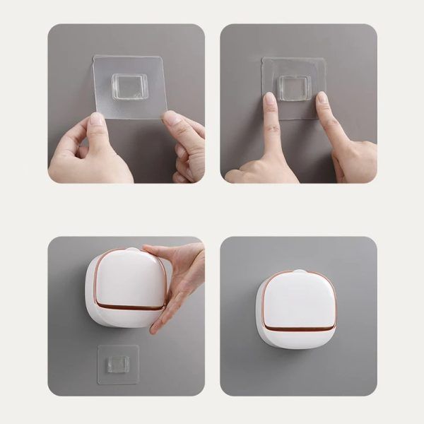 Soap Box Wall Mounted ABS Soap Box with Lid Waterproof Soap Dish Dishes Storage Box | সাবান বক্স বাক্স ওয়াল মাউন্টেড ওয়াটারপ্রুফ ডিশ স্টোরেজ Specification 3
