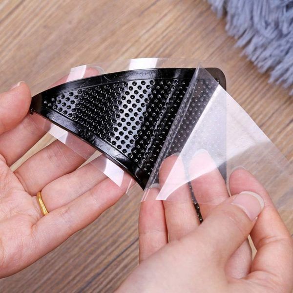 4 Pcs Triangle Carpet Non-Slip Stickers – Reusable Anti-Skid Rug Grippers, Double-Sided Carpet Fixing Pads for Tile, Wood &amp; Smooth Floors | কার্পেট স্টিকার উড পিস Specification 2