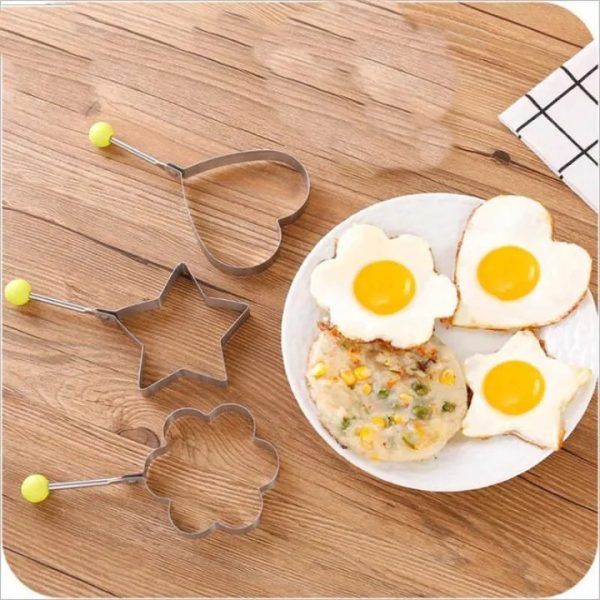 2 Pcs Stainless Steel Pancake &amp; Fried Egg Mold Set – Heart, Star, Cloud, Mouse &amp; Ring Shapes for Omelettes, Pancakes &amp; Breakfast Cooking (2Pcs) | স্টেইনলেস স্টিল এগ ডিম মোল্ড স্টার তারা মাউস রিং কুকিং পিস সেট Specification 2
