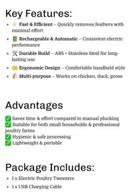 Portable Waterproof Feather Plucker for Chicken Duck Goose Bird | পোর্টেবল ওয়াটারপ্রুফ Specification 1