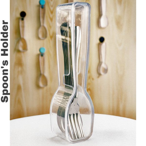 2Pcs Modern Transparent Spoon Holder for Kitchen – Sleek &amp; Stylish Design(2Pcs) | চামচ হোল্ডার কিচেন রান্নাঘর পিস Specification 1