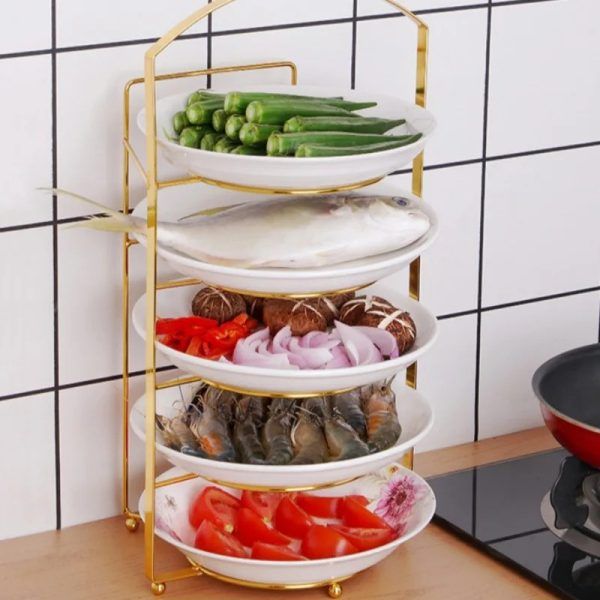 5 Layer Kitchen Punch Free Portable Space Saving Dish Rack | কিচেন রান্নাঘর পোর্টেবল ডিশ র্যাক Specification 3