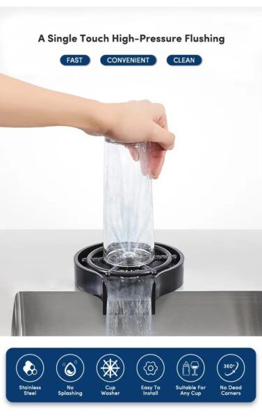 High quality plastic glass rinser for Kitchen Sinks Automatic Washing Cup Washer | প্লাস্টিক গ্লাস কিচেন রান্নাঘর অটোমেটিক ওয়াশিং কাপ Specification 2