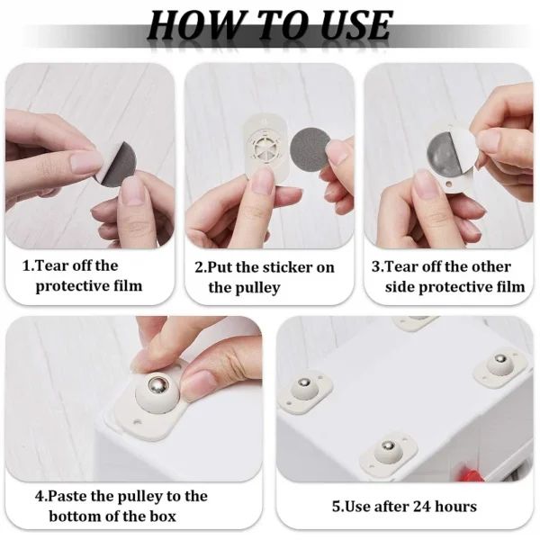 4 Pecs Self Adhesive Caster Wheels | অ্যাডহেসিভ পিস Specification 1
